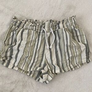 100% Cotton Striped Drawstring Women's Shorts